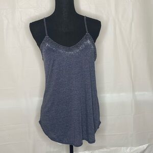 Chaser Strappy VBack Cami Blocked Jersey Top Size M